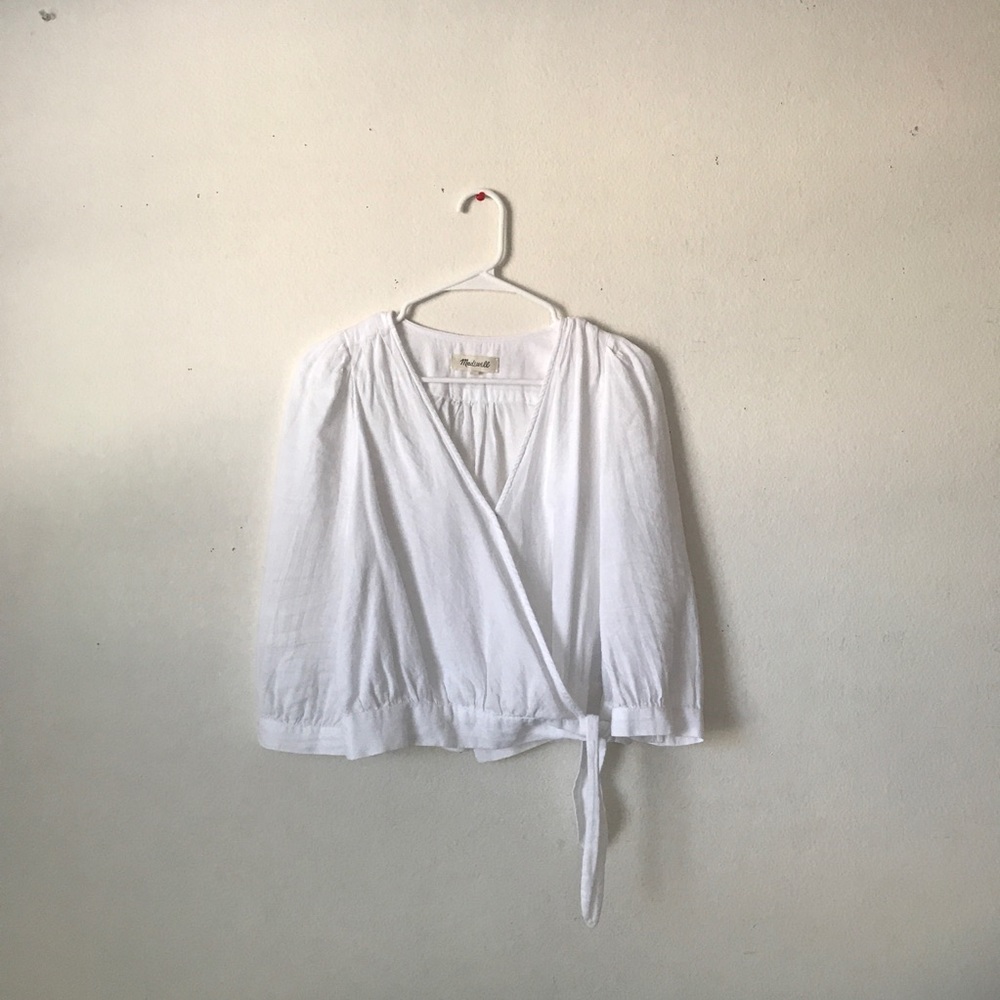 Madewell white wrap top